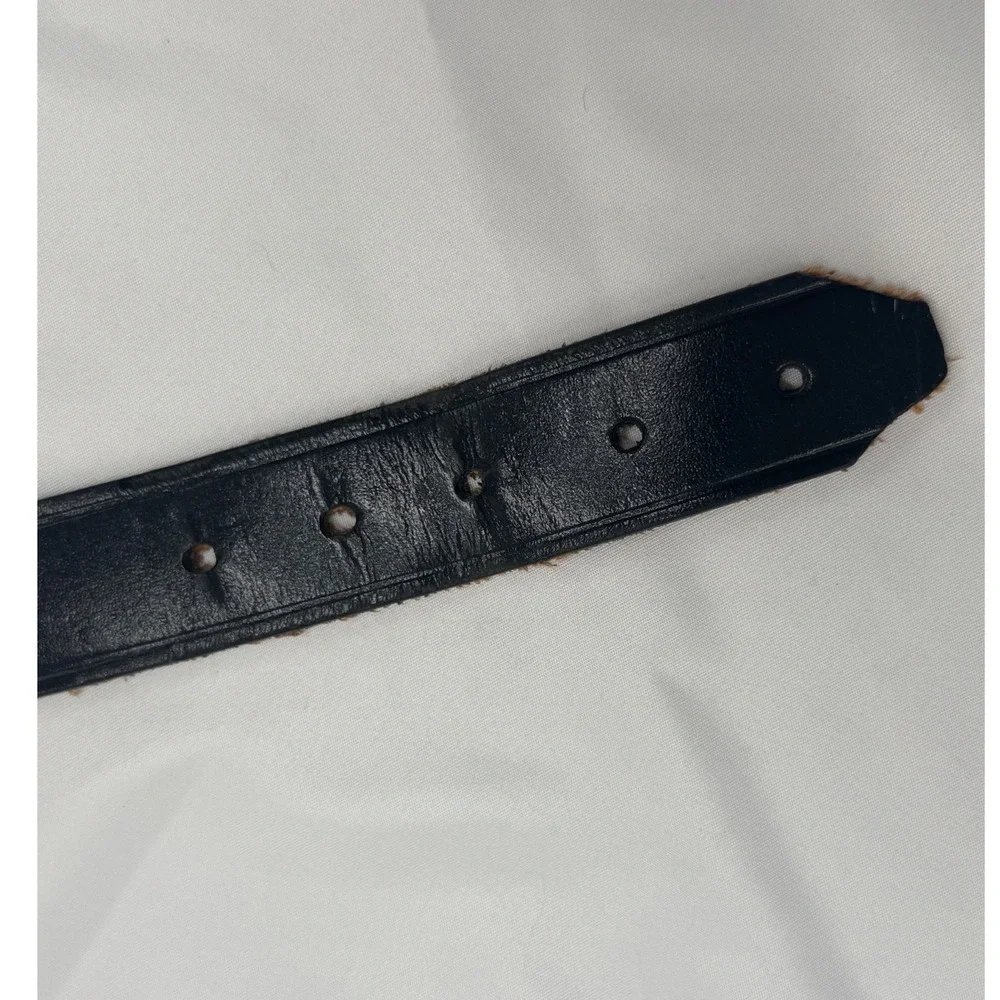 Premier Men's Black Genuine Leather Belt Size 46 Gold Tone Buckle Dress‎ Casual